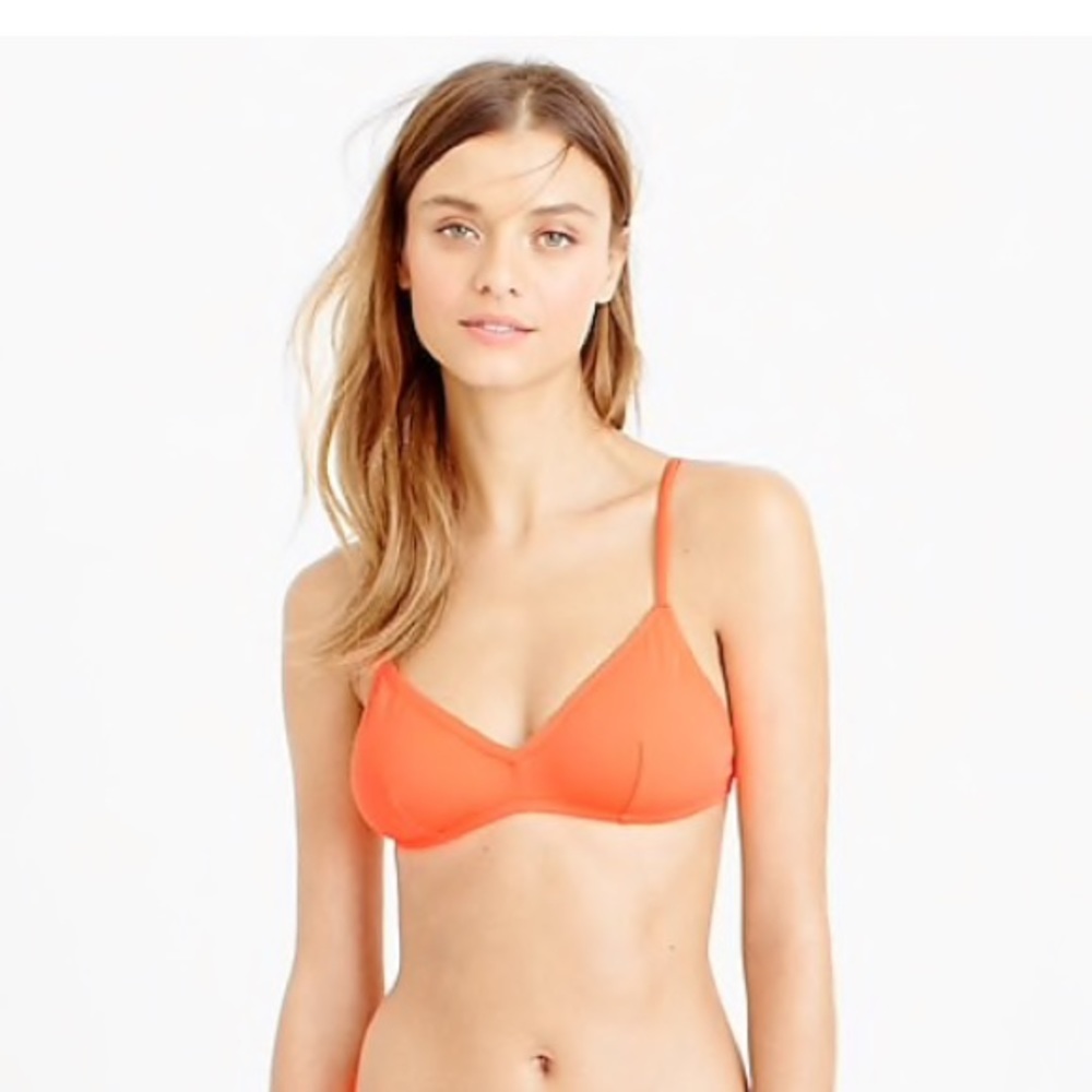 NWT J. Crew Neon French Bikini Top